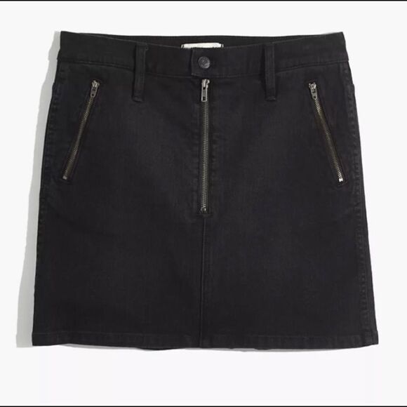 Madewell Stretch Denim Straight Mini Zipper Skirt‎ - Picture 4 of 11
